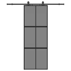 vidaXL l&uuml;kanduks riistvara komplektiga must 76x205 cm karastatud klaas