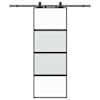 vidaXL l&uuml;kanduks riistvara komplektiga must 76x205 cm karastatud klaas