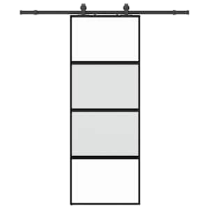 vidaXL l&uuml;kanduks riistvara komplektiga must 76x205 cm karastatud klaas