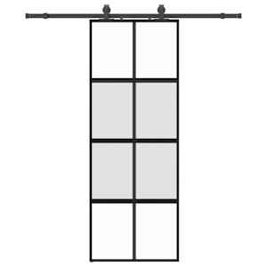 vidaXL l&uuml;kanduks riistvara komplektiga must 76x205 cm karastatud klaas