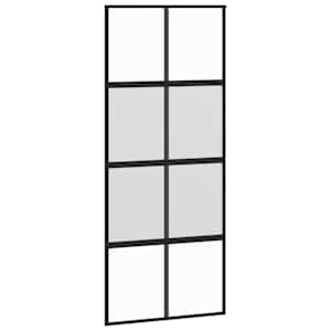 Posuvné dveře se sadou kování černé 90x205 cm Tvrzené sklo - obrázek 5