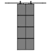 vidaXL l&uuml;kanduks riistvara komplektiga must 76x205 cm karastatud klaas