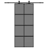 vidaXL l&uuml;kanduks riistvara komplektiga must 90x205 cm karastatud klaas