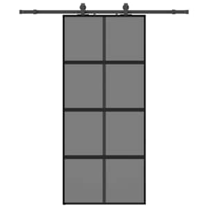 vidaXL l&uuml;kanduks riistvara komplektiga must 90x205 cm karastatud klaas