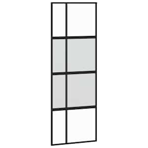 Posuvné dveře se sadou kování černé 76x205 cm Tvrzené sklo - obrázek 5