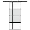vidaXL l&uuml;kanduks riistvara komplektiga must 90x205 cm karastatud klaas