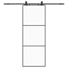 vidaXL liuguks tarvikutega, must, 76 x 205 cm, ESG-klaas