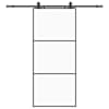 vidaXL liuguks tarvikutega, must, 90 x 205 cm, ESG-klaas
