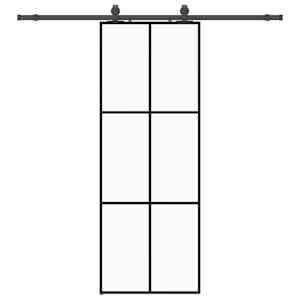 Posuvné dveře se sadou kování černé 76x205 cm ESG Glass - obrázek 2