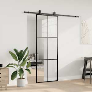 Posuvné dveře se sadou kování černé 76x205 cm ESG Glass - obrázek 3