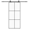 vidaXL liuguks tarvikutega, must, 90 x 205 cm, ESG-klaas