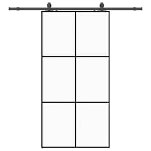 Posuvné dveře se sadou kování černé 102x205 cm ESG Glass - obrázek 2