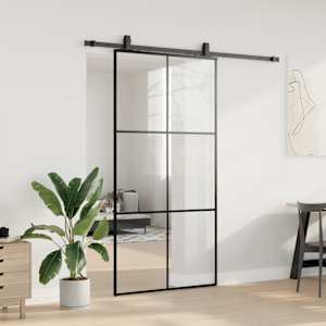 Posuvné dveře se sadou kování černé 102x205 cm ESG Glass - obrázek 3