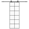 vidaXL liuguks tarvikutega, must, 76 x 205 cm, ESG-klaas