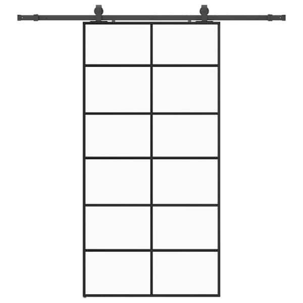 vidaXL liuguks tarvikutega, must, 102 x 205 cm, ESG-klaas