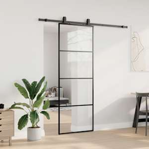 Posuvné dveře se sadou kování černé 76x205 cm ESG Glass - obrázek 3