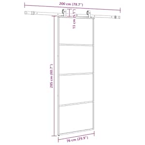 Posuvné dveře se sadou kování černé 76x205 cm ESG Glass - obrázek 9
