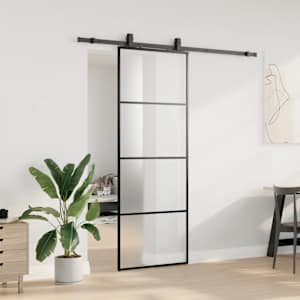 Posuvné dveře se sadou kování černé 76x205 cm ESG Glass - obrázek 3