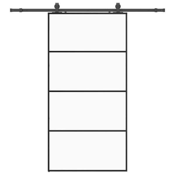 vidaXL l&uuml;kanduks furnituurikomplektiga, must, 102,5 x 205 cm, ESG-klaas
