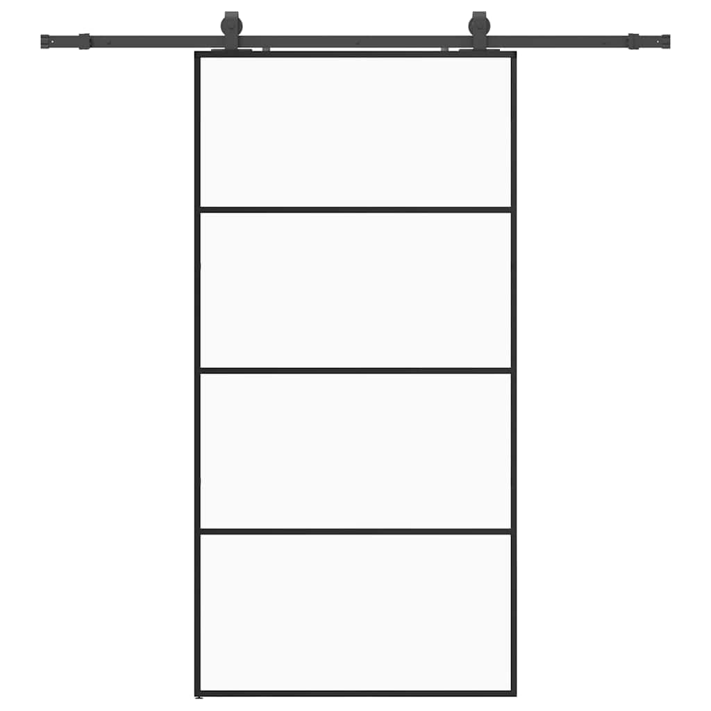 vidaXL Posuvné dveře se sadou kování černé 102,5x205 cm ESG Glass