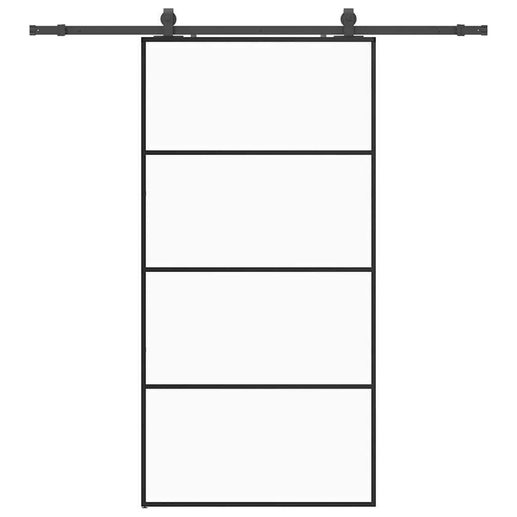 vidaXL Posuvné dveře se sadou kování černé 102,5x205 cm ESG Glass