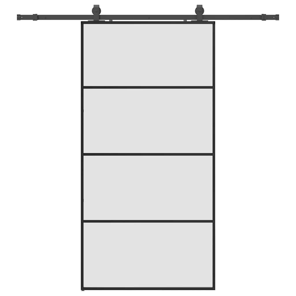 vidaXL Posuvné dveře se sadou kování černé 102,5x205 cm ESG Glass