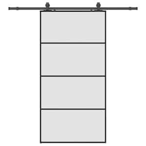 Posuvné dveře se sadou kování černé 102,5x205 cm ESG Glass - obrázek 2