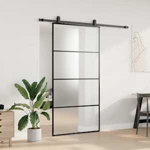 Posuvné dveře se sadou kování černé 102,5x205 cm ESG Glass - obrázek 3