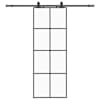 vidaXL liuguks tarvikutega, must, 76 x 205 cm, ESG-klaas