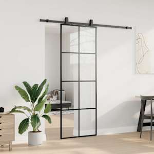 Posuvné dveře se sadou kování černé 76x205 cm ESG Glass - obrázek 3