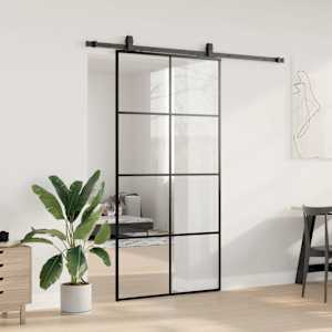 Posuvné dveře se sadou kování černé 102,5x205 cm ESG Glass - obrázek 3