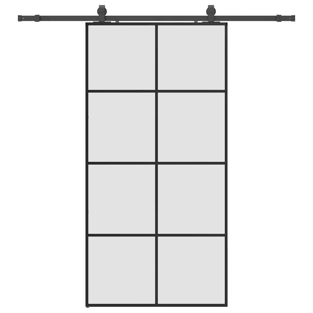 vidaXL Posuvné dveře se sadou kování černé 102,5x205 cm ESG Glass