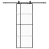 vidaXL liuguks tarvikutega, must, 76 x 205 cm, ESG-klaas