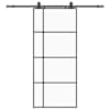 vidaXL liuguks tarvikutega, must, 90 x 205 cm, ESG-klaas