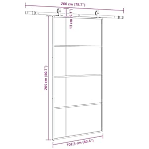 Posuvné dveře se sadou kování černé 102,5x205 cm ESG Glass - obrázek 9