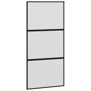 Posuvné dveře se sadou kování černé 102,5x205 cm Tvrzené sklo - obrázek 5