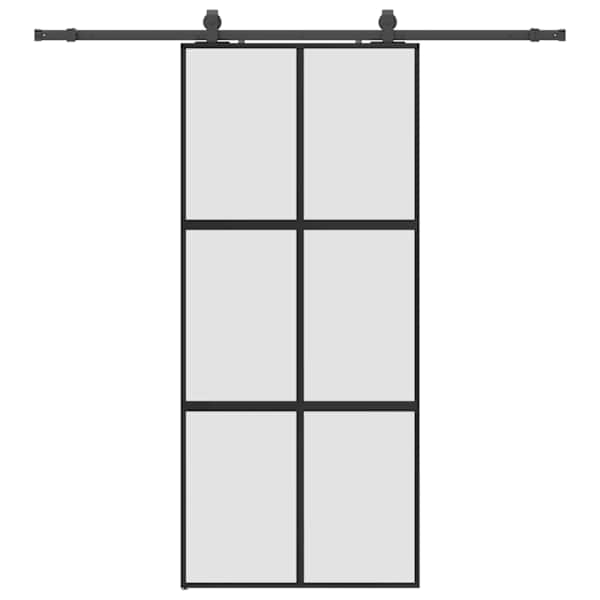 vidaXL l&uuml;kanduks riistvara komplektiga must 90x205 cm karastatud klaas