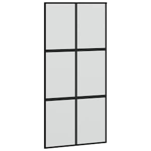 Posuvné dveře se sadou kování černé 102,5x205 cm Tvrzené sklo - obrázek 5