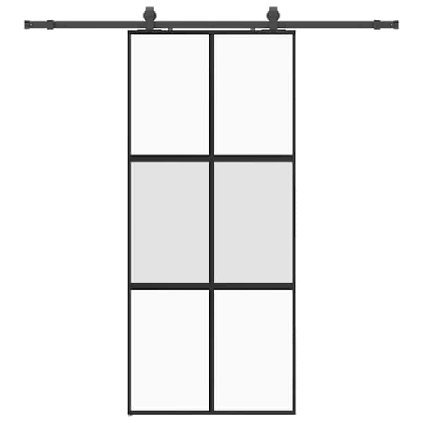 vidaXL l&uuml;kanduks riistvara komplektiga must 90x205 cm karastatud klaas