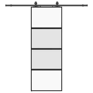 vidaXL l&uuml;kanduks riistvara komplektiga must 76x205 cm karastatud klaas