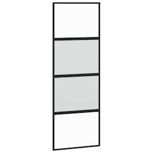 Posuvné dveře se sadou kování černé 76x205 cm Tvrzené sklo - obrázek 5