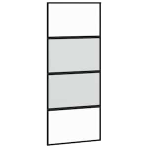 Posuvné dveře se sadou kování černé 90x205 cm Tvrzené sklo - obrázek 5