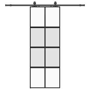 vidaXL l&uuml;kanduks riistvara komplektiga must 76x205 cm karastatud klaas