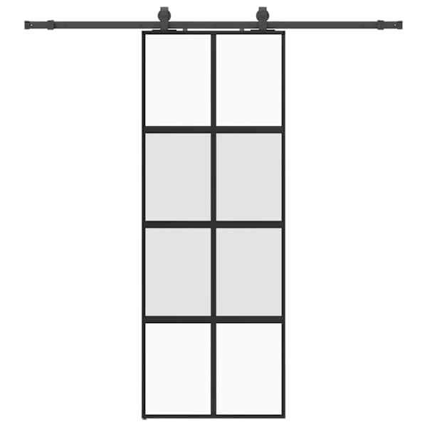 vidaXL l&uuml;kanduks riistvara komplektiga must 76x205 cm karastatud klaas