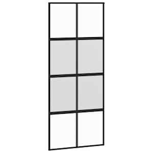 Posuvné dveře se sadou kování černé 90x205 cm Tvrzené sklo - obrázek 5