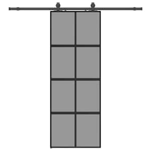 vidaXL l&uuml;kanduks riistvara komplektiga must 76x205 cm karastatud klaas