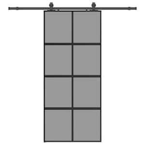vidaXL l&uuml;kanduks riistvara komplektiga must 90x205 cm karastatud klaas