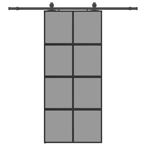 vidaXL l&uuml;kanduks riistvara komplektiga must 90x205 cm karastatud klaas
