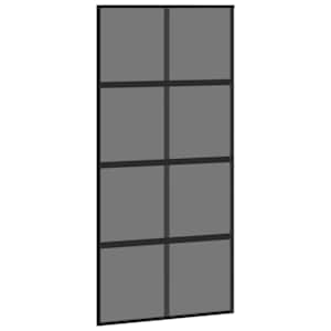 Posuvné dveře se sadou kování černé 102,5x205 cm Tvrzené sklo - obrázek 5