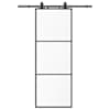 vidaXL liuguks tarvikutega, must, 76 x 205 cm, ESG-klaas